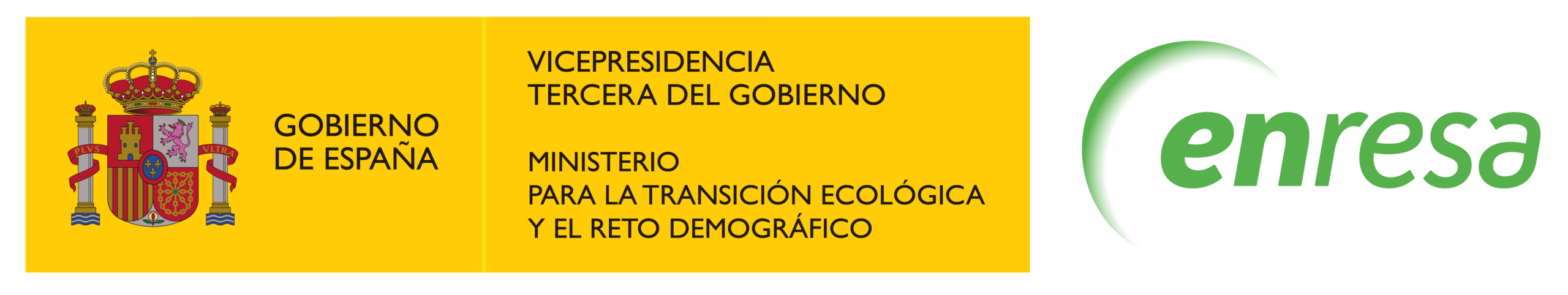 Logotipo de Enresa y logotipo del Ministerio de Transición Ecológica y el Reto Demográfico integrado